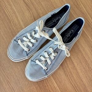 Keds Blue & White Striped Sneakers - Size 8